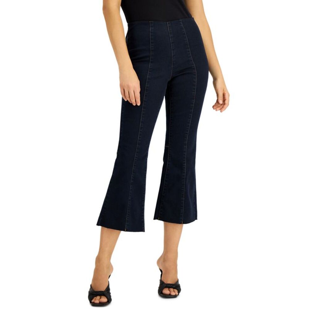 INC International Concepts Womens High Rise Crop Flare Pull On Jean